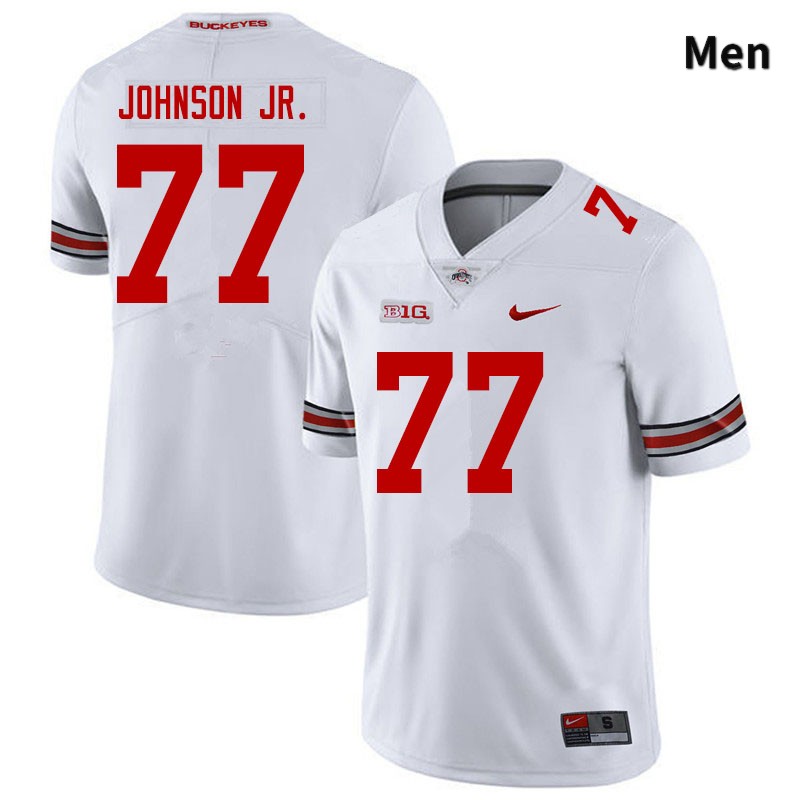 Ohio State Buckeyes Paris Johnson Jr. Men's #77 White Authentic Stitched College Football Jersey
